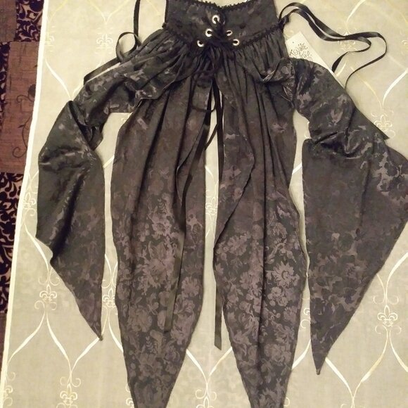 Vintage Jeannie Nitro With Tag Brocade Skirt, Pointy Witchy Goth Vampire Small - Picture 9 of 16